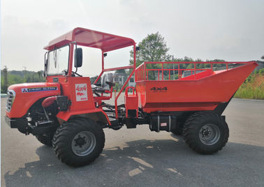Mini caminhão basculante articulado da movimentação de quatro rodas para a agricultura na plantação da palma de óleo