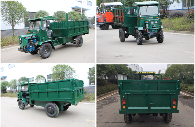 Dimensão articulada caminhão basculante do chassi 4500*1580*1970mm do trator de exploração agrícola da cor verde 3